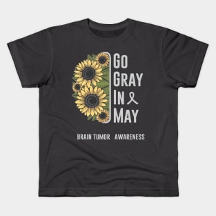 Go Gray In May Brain Tumor Awareness Kids T-Shirt